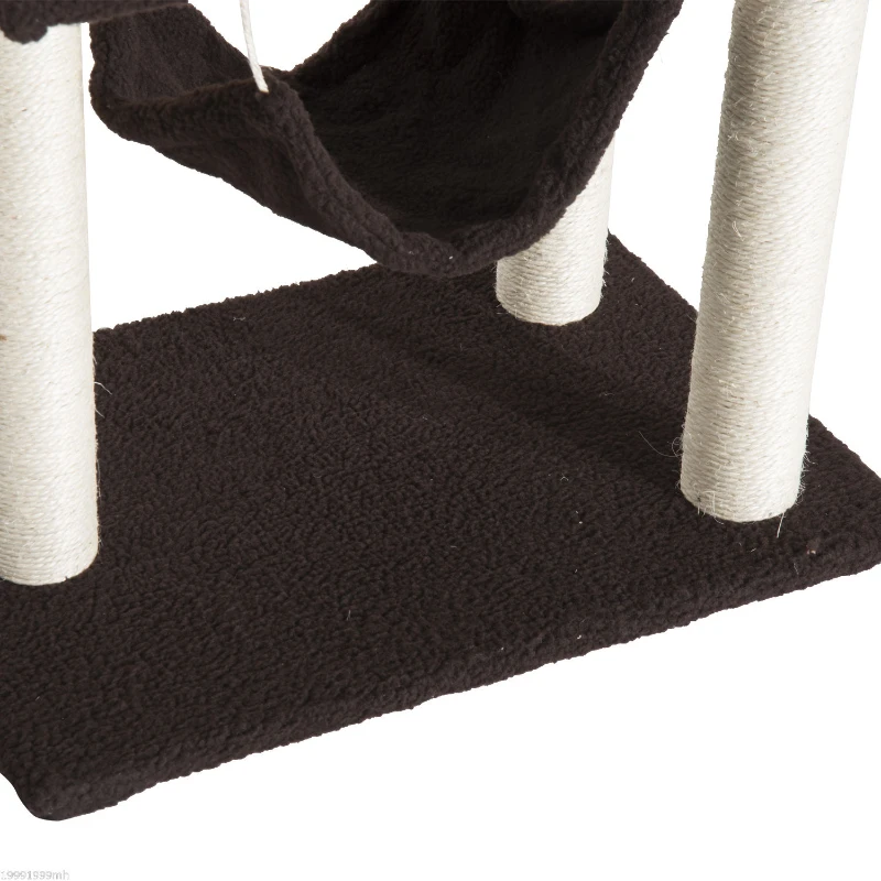 PawHut 55" Scratching Cat Tree Kitty Furniture House Condo Post Pet Supply Deep-Brown