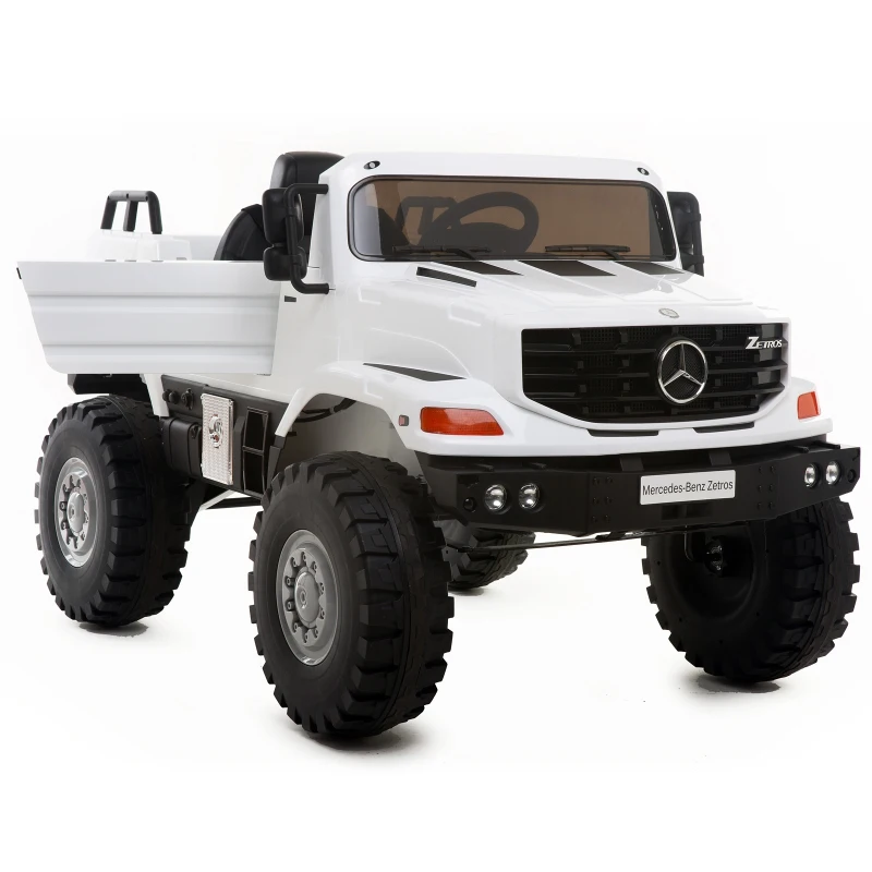 Aosom Kids Officially Licensed Zetros Ride On Car 12V Electric Toy Car With Headlights And Sound Manual/RC White