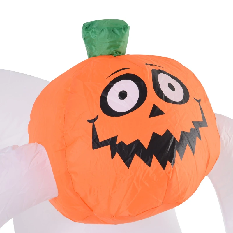 HOMCOM 6ft LED Outdoor Halloween Inflatable Decoration - Ghost with Pumpkin