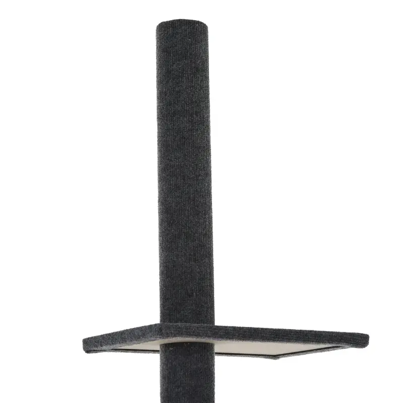 PawHut Floor-to-Ceiling Cat Tree Cat Climbing Tower with Sisal-Covered Scratching Posts Natural Cat Tree Activity Center for Kittens Cat Tower Furniture, Gray