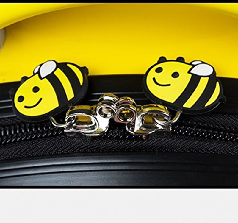 HOMCOM Kids Rolling Luggage Suitcase Travel Pilot BumbleBee with Remote Control (Yellow)