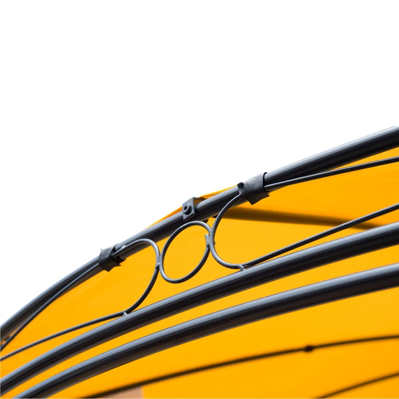 Outsunny Φ11.5'x9.2' 2 Tier Sun Shelter Canopy Gazebo Tent w/ Curtain Orange