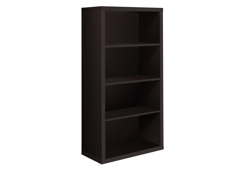 Monarch 48" Contemporary High Bookcase with Adjustable Shelves - Cappuccino