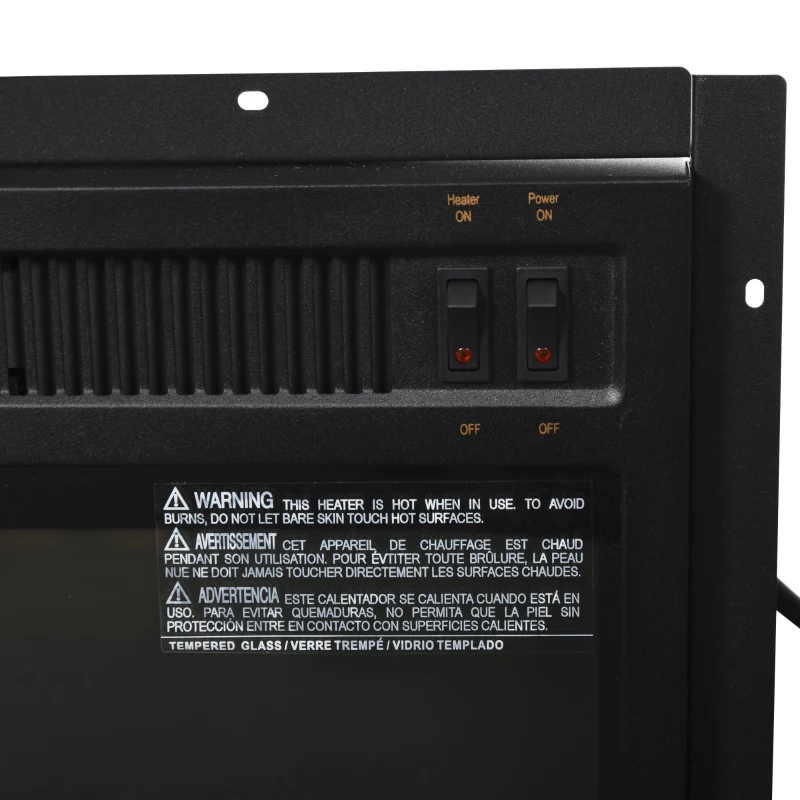 HOMCOM Electric Fireplace Insert for Wood Cabinets with Realistic Flame Effect and Automatic Shut-Off, Black