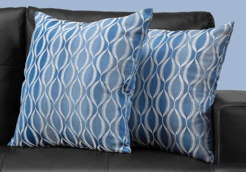 Monarch 18" x 18" Wave Pattern Throw Pillow (Set of 2) - Blue