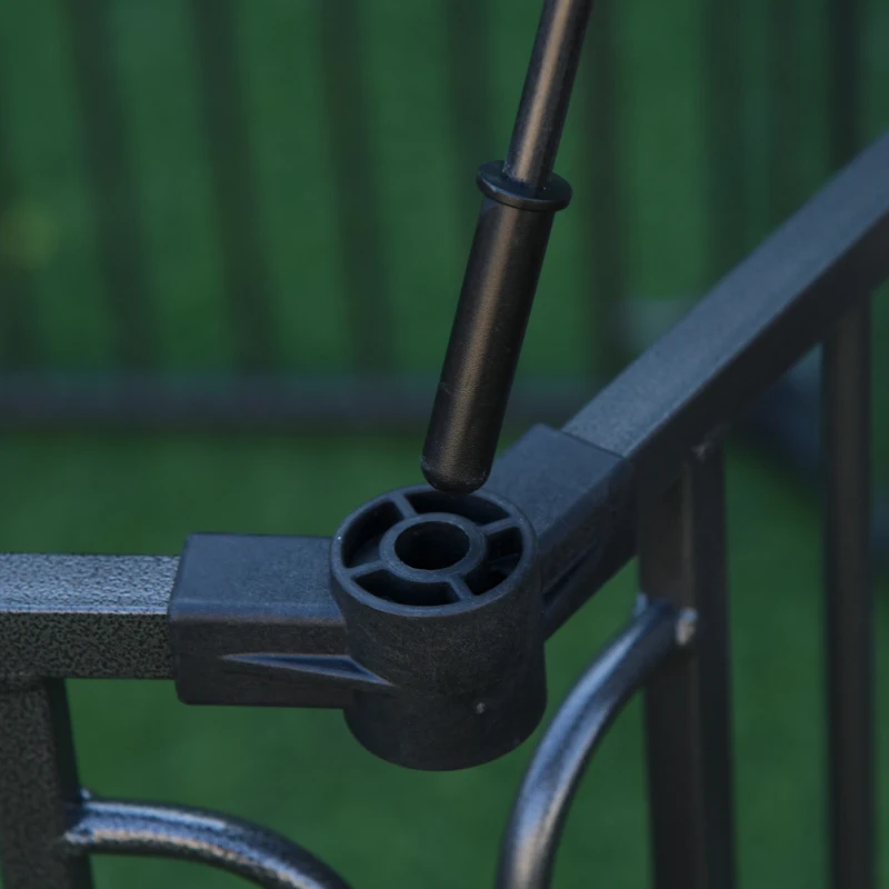 PawHut Heavy-Duty Outdoor Dog Kennel 60"x52" with Weather-Resistant Roof, Secure Metal Pet Cage for Backyard