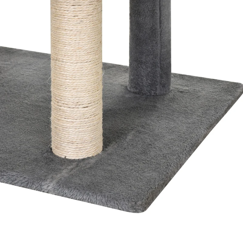 PawHut Cat Tree Tower with Sisal-Covered Scratching Posts and Ladders for Climbing and Playing