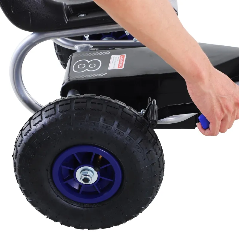 Aosom Pedal Go Kart, 4 Wheels Pedal Ride On for Boys & Girls with Rubber Wheels, Adjustable Seat & Sharp Handling - Blue