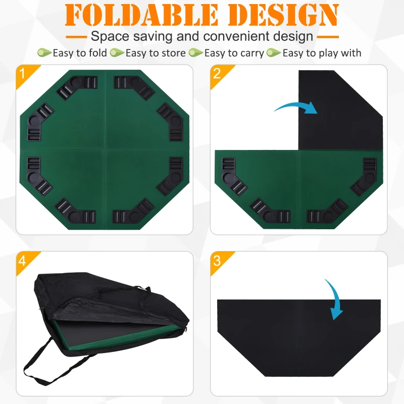 Soozier 48"/120cm Blackjack Poker Game Table Top Folding 8 Player Fit Various Desktop