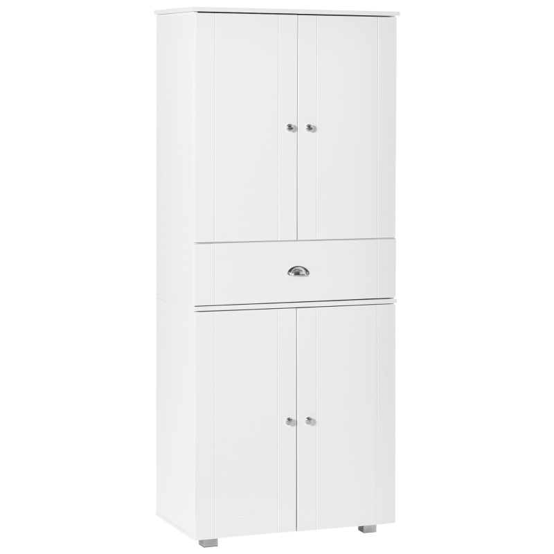 HOMCOM Modern Tall Cupboard Organizer with Adjustable Shelf Options and Elevated Base