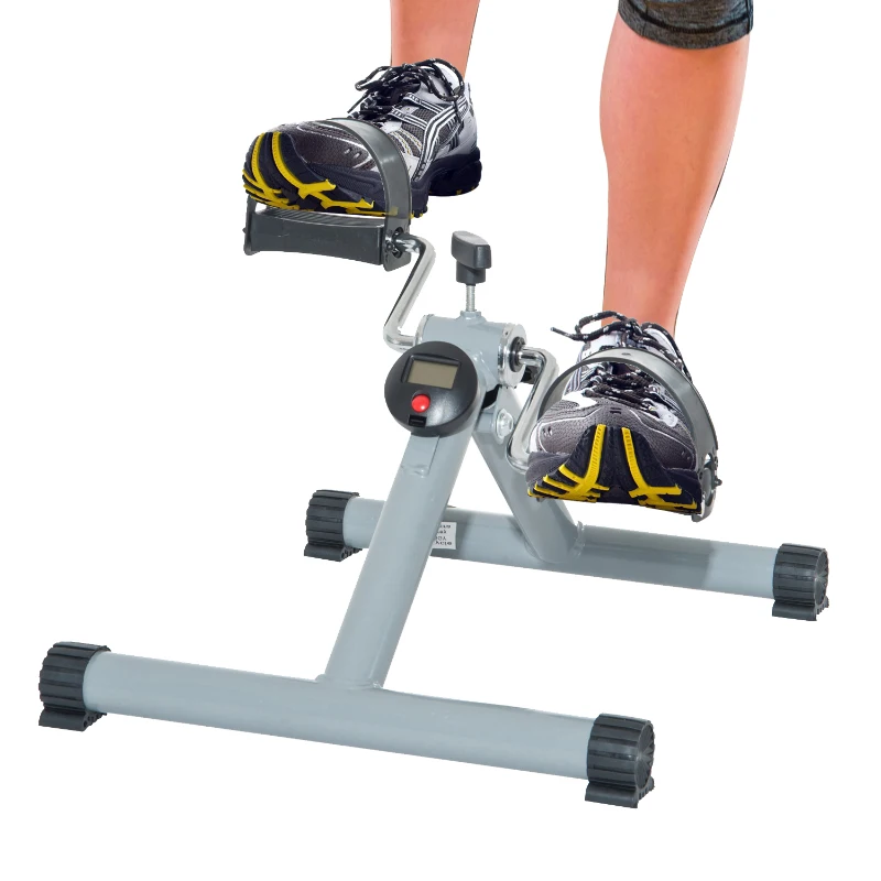 Soozier Cardio Mini Cycle Arm Leg Exercise Pedal Bike with LCD Display Home Gym Workout Trainer(Grey)