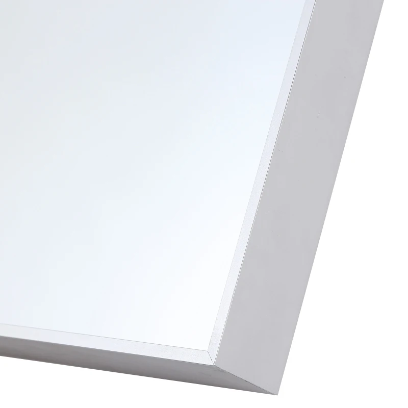 kleankin 24”Lx32”W Wall Mounted Bathroom Vanity Wall Mirror Rectangular Aluminum Alloy Frame Horizontal/Vertical Hanging