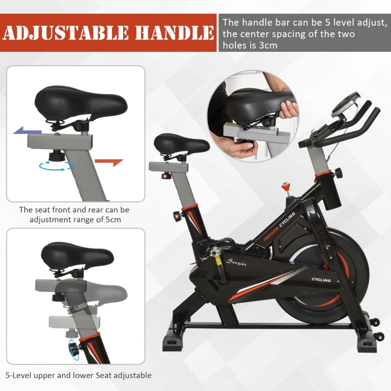 Soozier Stationary Exercise Training Bike Indoor Cycling Bike w/ LCD Monitor