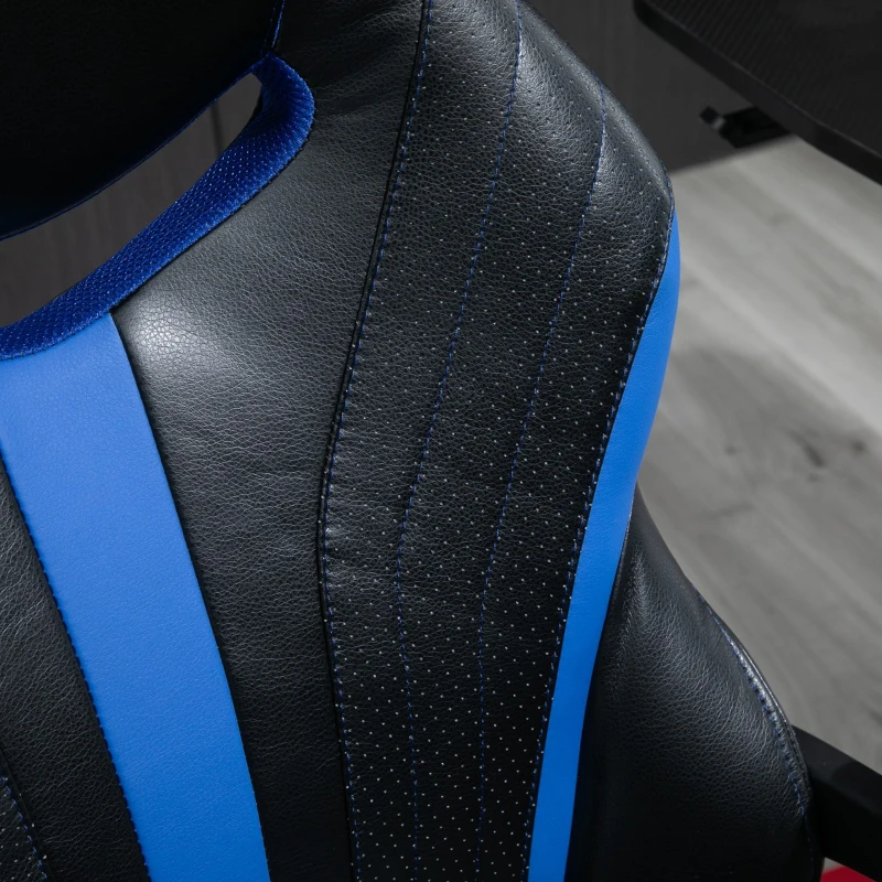 Vinsetto Racing Style Gaming Chair Ergonomic High Back Computer Office Chair PU Leather with 360° Swivel Rocking Adjustable Height Padded Armrest Blue