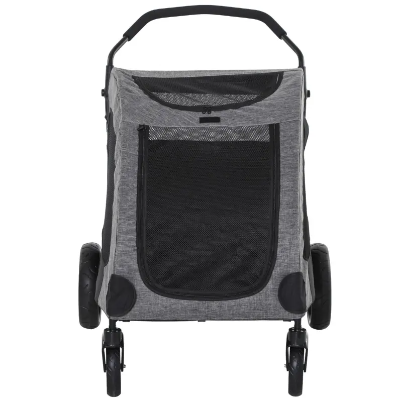 PawHut Foldable Dog Stroller with Storage Pocket, Oxford Fabric for Medium Size Dogs - Grey