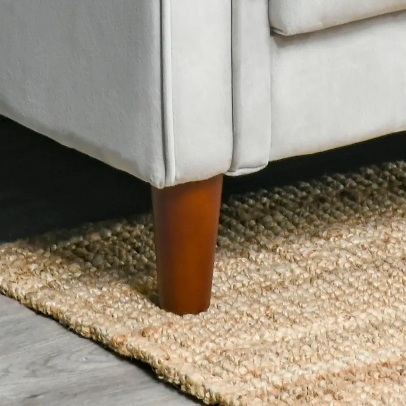 HOMCOM Upholstered L-Shaped Sofa Bed, Reversible Sectional Recliner Sofa Set, Velvet-Touch Sleeper Futon with Footstool, Grey