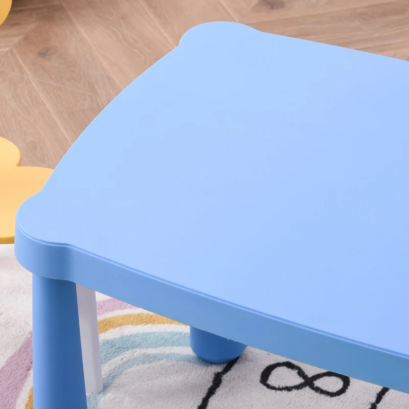 HOMCOM 5 Pieces Kids Table and Chair Set Toddler Plastic Play Activity Set with Stackable Chairs, Multicolor