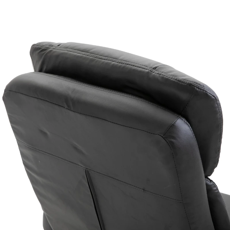 HOMCOM PU Leather Massage Sofa Recliner Chair with Ottoman Heated 10 Point Vibration Swiveling Armchair, Black