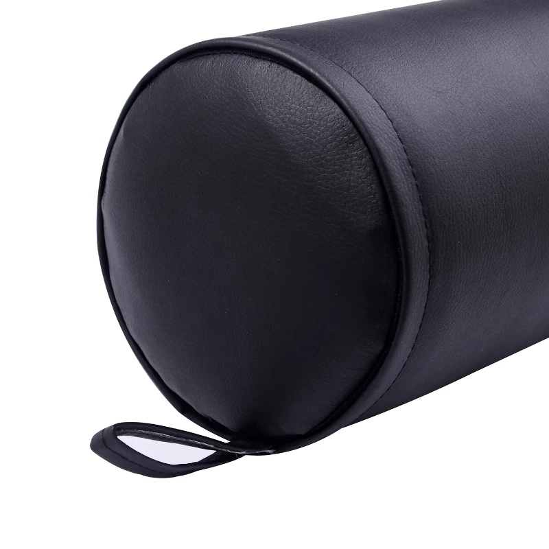 Soozier Bolster Pillow Full Round Spa Massage Bolster Back Pain Relief with Strap Handle Black