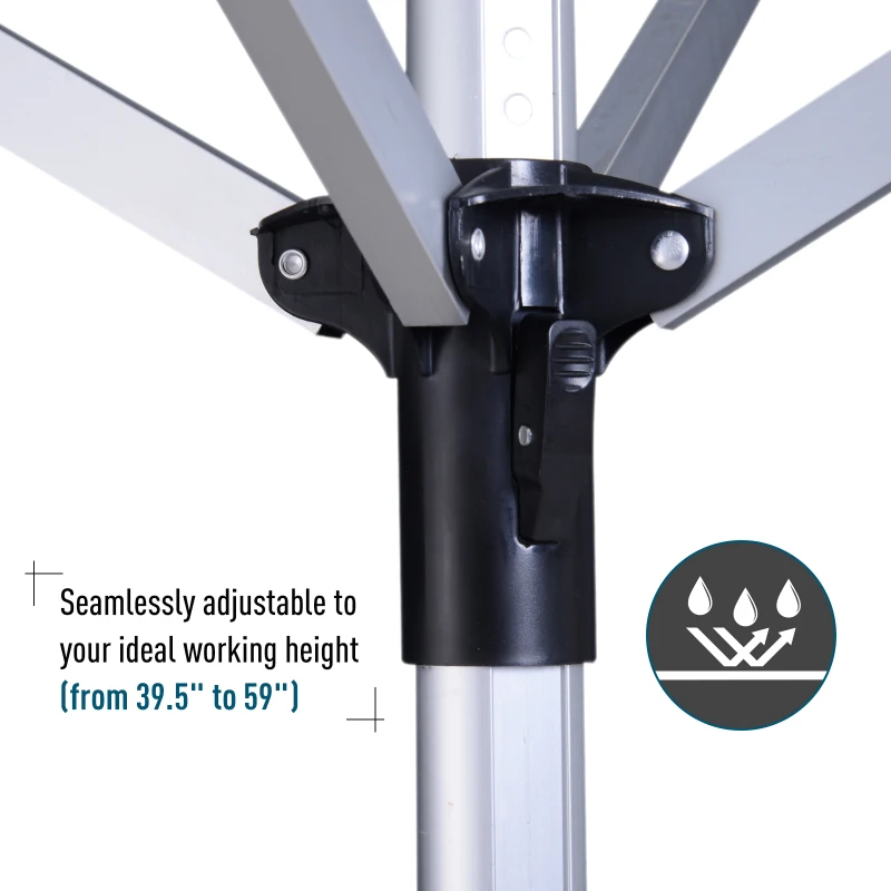 HOMCOM 164ft 15-line Rotary Outdoor Umbrella Drying Rack Aluminum Post