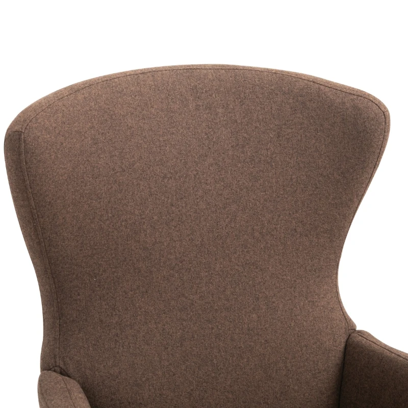 Vinsetto Swivel Office Chair Modern Linen Upholstered Home Computer Desk Task Chair with Cushioned Arm, Wheels, Adjustable Height, Brown