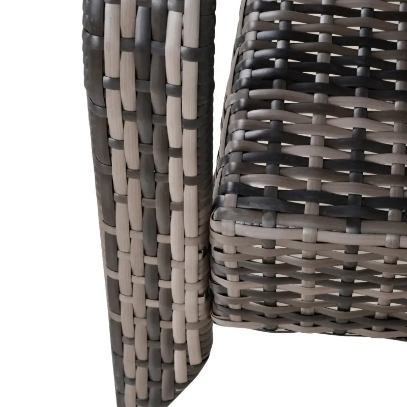 Outsunny Patio Wicker Adirondack Chair, Outdoor All-Weather Rattan Fire Pit Chair w/ Soft Cushions, Tall Curved Backrest and Comfortable Armrests for Deck or Garden, Gray