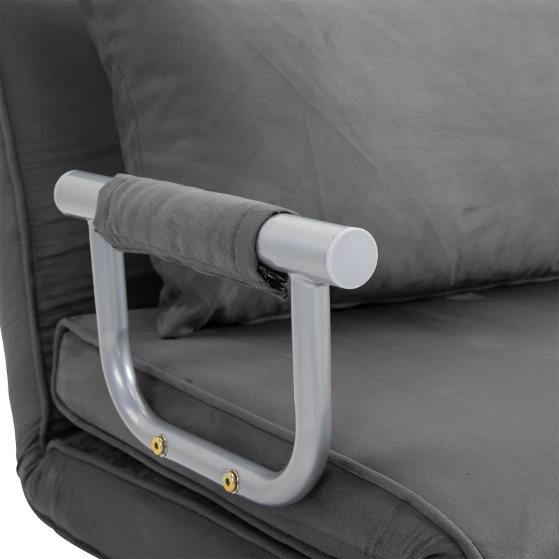 HOMCOM Convertible Double Sleeper Sofa Bed W/ 5 Backrest Position Folding Loveseat