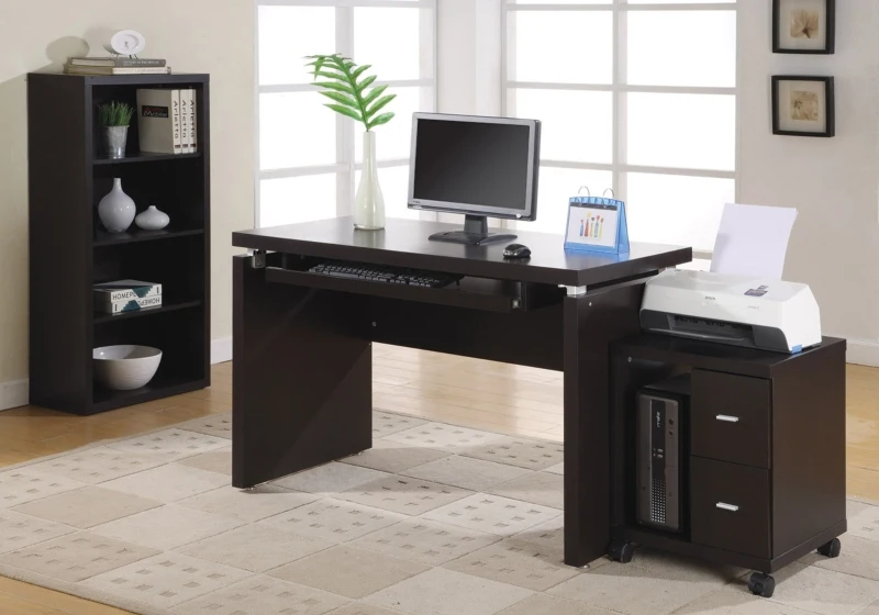 Monarch 48" Contemporary High Bookcase with Adjustable Shelves - Cappuccino