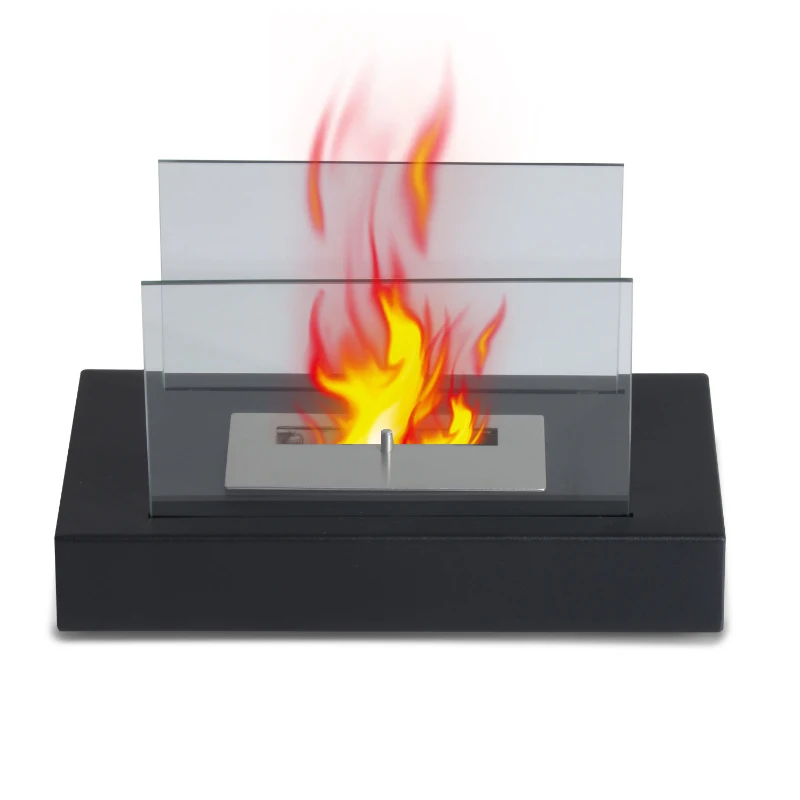 HOMCOM Portable Table Top Fireplace Firebox Bio Ethanol Burner Heater(Black)