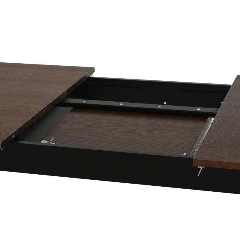 HomCom Expandable Folding Kitchen Dining Table with Elegant Natural Wood Design & Sturdy Construction - Walnut