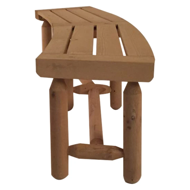 Outsunny 4.5ft Rustic Log Backless Garden Bench Natural Wood Patio Lounge Seating Garden Furniture All Weather