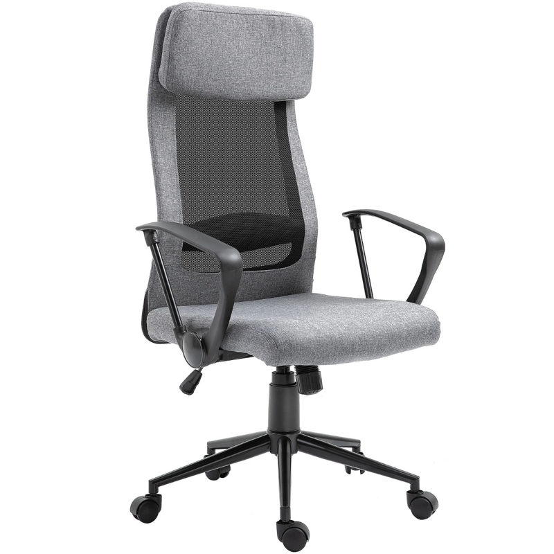 Vinsetto Breathable Home Office Chair Executive Height Adjustable Rolling Swivel Chair With Tilt Function