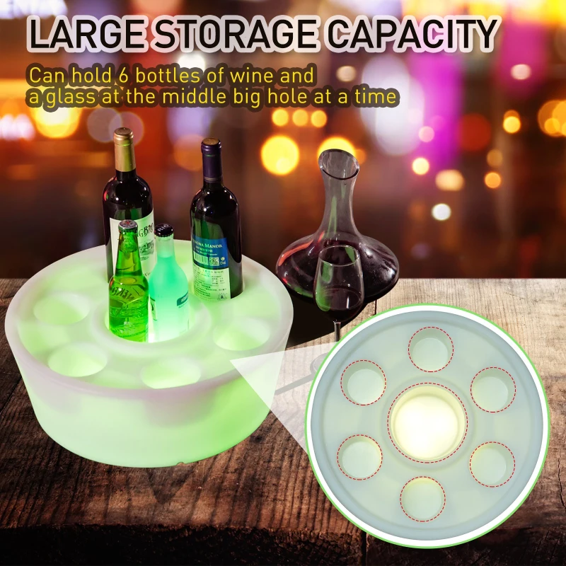 Outsunny Colorful Flash Light Up Atmosphere Party Decor Light Tableware for Party Bar