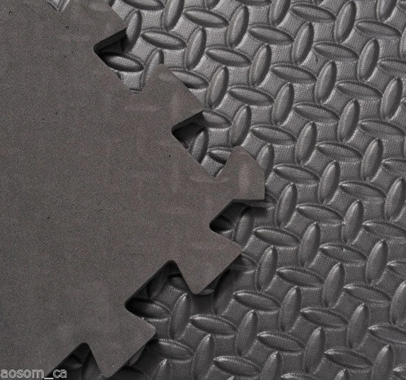 HOMCOM 24sqft Interlocking Floor Mats Exercise EVA Foam GYM - Set of 6- Black