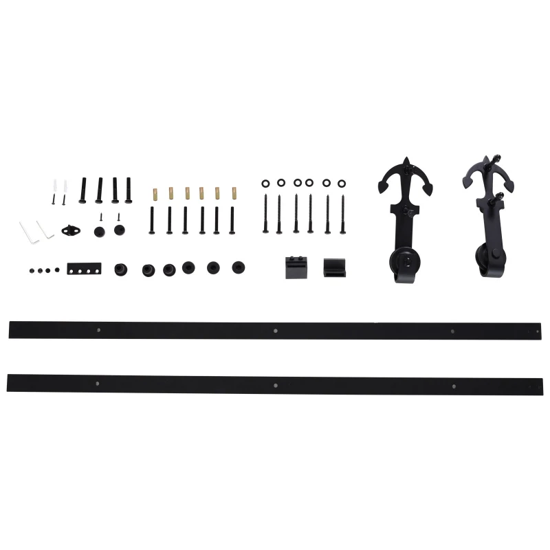 HOMCOM Boat Anchor Sliding Barn Door Track Kit Modern for Wooden Door