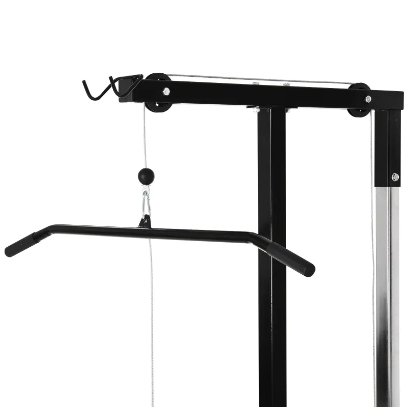 Soozier Power Rack Exercise Pulldown Weight Machine with 5 Adjustable Cable Positions for Strengthening Many Muscle Groups Home Gym, 41" x 47" x 71"