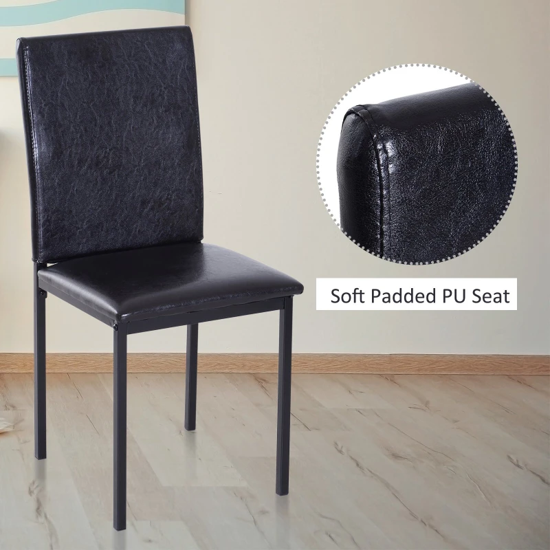 HOMCOM 5pcs Kitchen Dining Table Padded Seat PU Upholstery