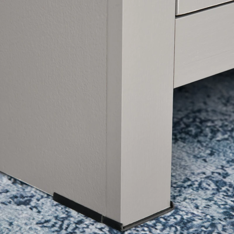 HOMCOM Home Office Writing Desk with Lower Storage Cabinet and X Bar Metal Frame, Grey