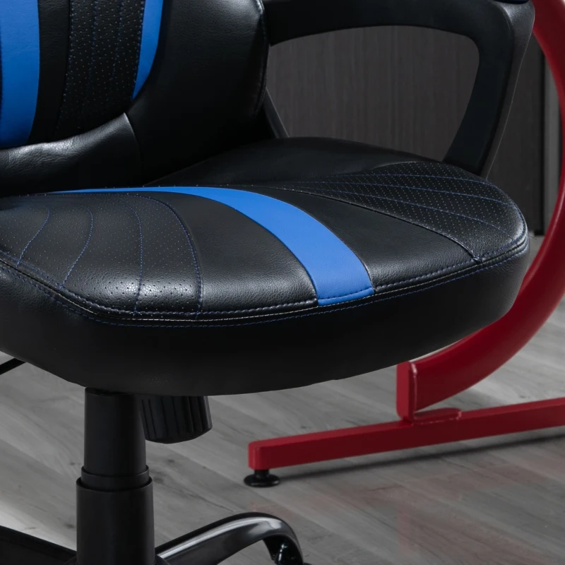 Vinsetto Racing Style Gaming Chair Ergonomic High Back Computer Office Chair PU Leather with 360° Swivel Rocking Adjustable Height Padded Armrest Blue