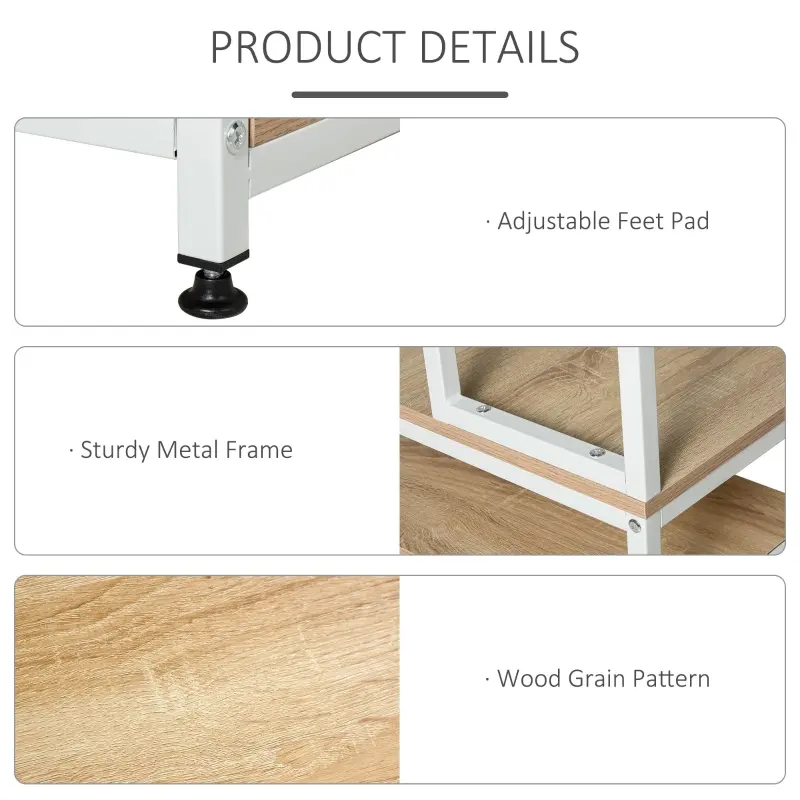 HOMCOM 94.5in Industrial Double Computer Desk with Hutch and Storage Shelves, Extra Long Two Person Home Office Desk, Writing Table Workstation for 2 People with CPU Stand, Oak Wood Grain