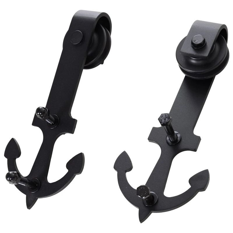 HOMCOM Boat Anchor Sliding Barn Door Track Kit Modern for Wooden Door