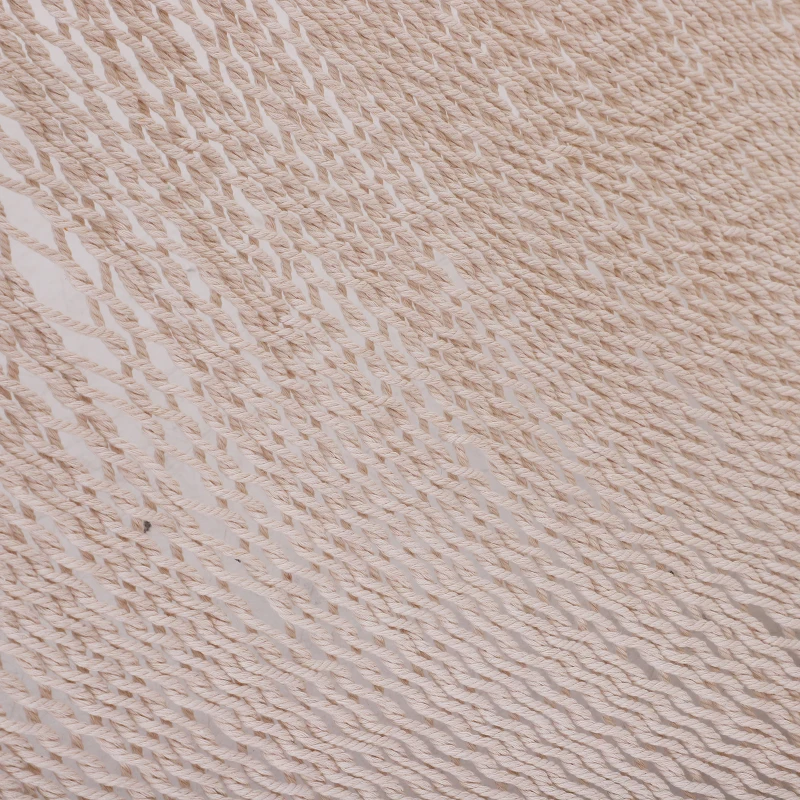 Outsunny Double Hammock Outdoor 2 Person Wide Swing Bed Portable Camping Sun Lounger w/ Wood Spreader Bar Cream