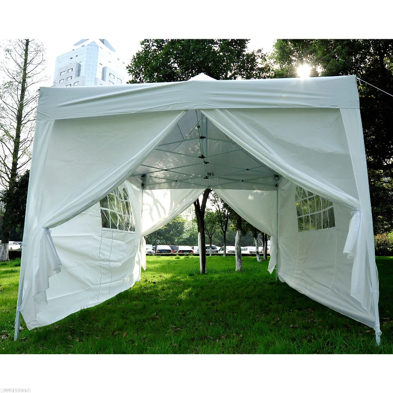 Outsunny 10'x15' Pop Up Party Tent Folding Wedding Gazebo Canopy with Removable Sidewalls White