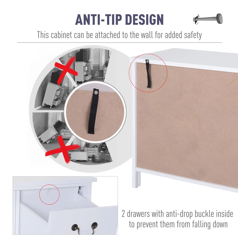 HOMCOM Storage Cabinet Floor Cabinet Drawer with Knob MDF