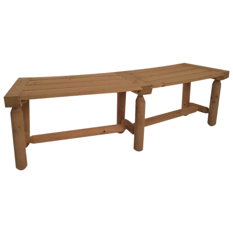 Outsunny 4.5ft Rustic Log Backless Garden Bench Natural Wood Patio Lounge Seating Garden Furniture All Weather