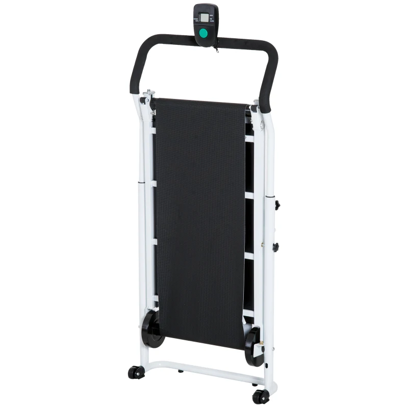 Soozier Foldable Manual Walking Treadmill Health Fitness Equipment Cardio Workout Machine w/ Wheels Home Gym