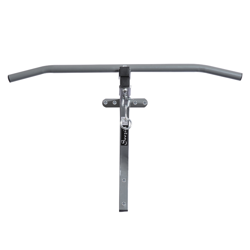 Soozier 2 in 1 Heavy-duty Wall Mounted Pull Up Bar with Punching Bag Hanger Boxing Training Hook Strength Training Machine Grey