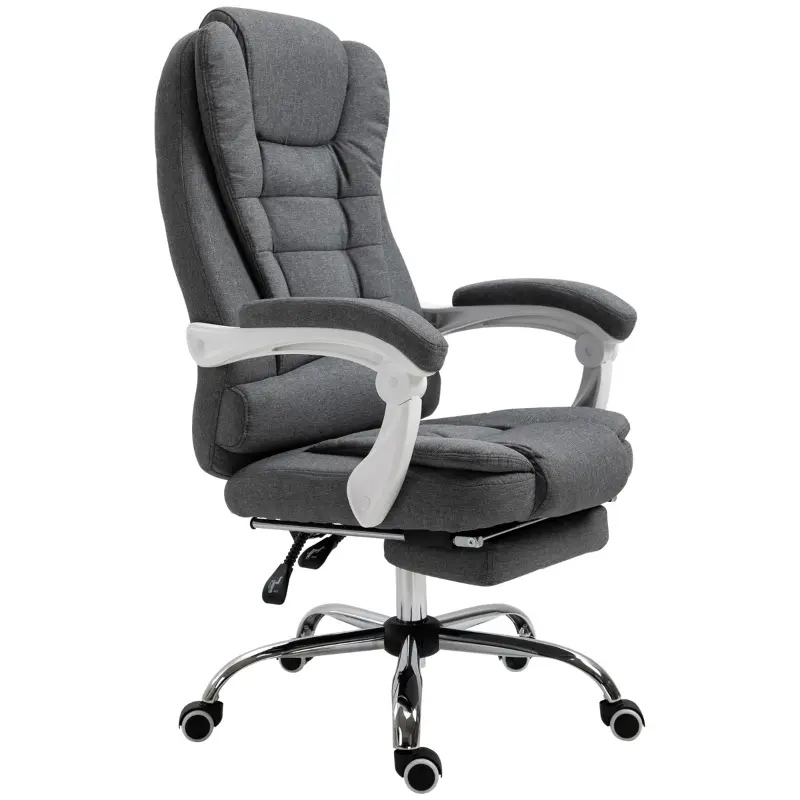 Vinsetto Home Office Chair Computer Chair with Retractable Footrest Adjustable Height Reclining Function Dark Gray
