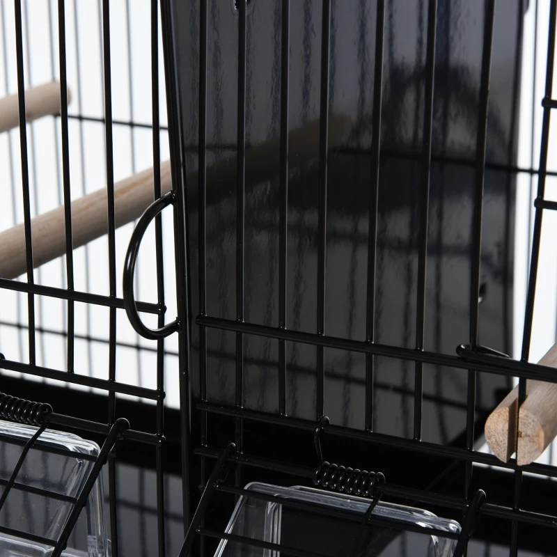 PawHut 23.5" x 11.75" x 13.9" Caged Bird Feeder Home with 4 Easy Access Doors, 6 Food Boxes, & 4 Relaxing Perch Poles