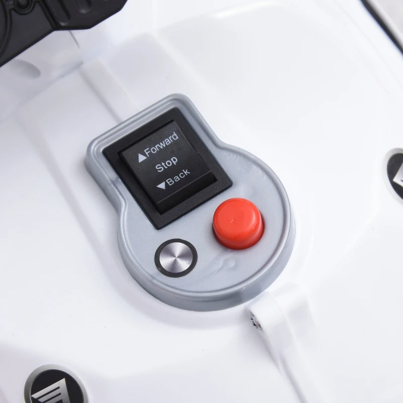 Aosom Kids Electric Pedal Motorcycle Ride-On Toy 6V Battery Powered w/ Music Horn Headlights Motorbike for Girls Boy 18-36M - White